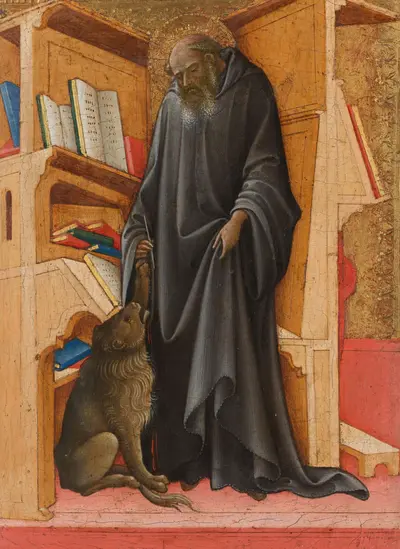 De heilige Hieronymus in zijn studeervertrek — Lorenzo Monaco