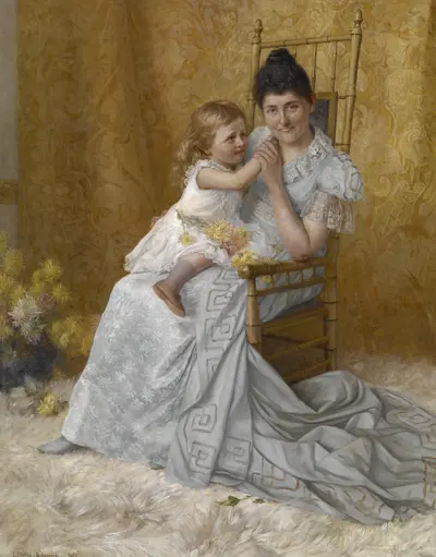 Portrait of Martha Wysor Marsh and Son John Edwin — John Ottis Adams