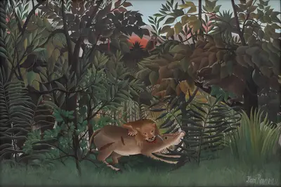 The Hungry Lion Throws Itself on the Antelope — Анри Руссо