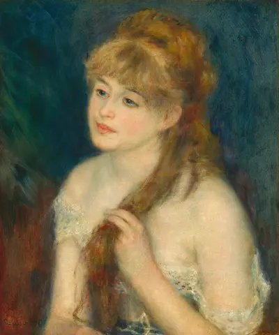 Young Woman Braiding Her Hair — Пьер Огюст Ренуар