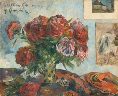 Still Life with Peonies — Поль Гоген