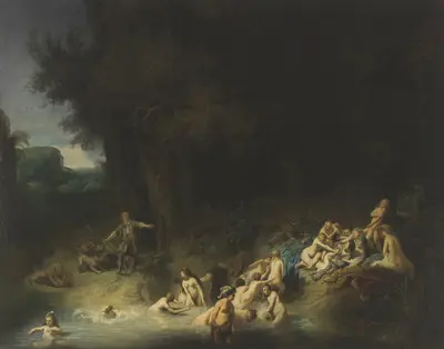 Diana Bathing with her Nymphs with Actaeon and Callisto — Рембрандт ван Рейн