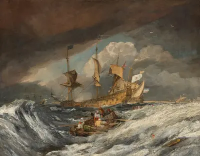 Boats Carrying Out Anchors to the Dutch Men of War — Joseph Mallord William Turner