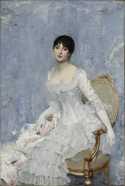 Молодая леди в белом — Paul César Helleu