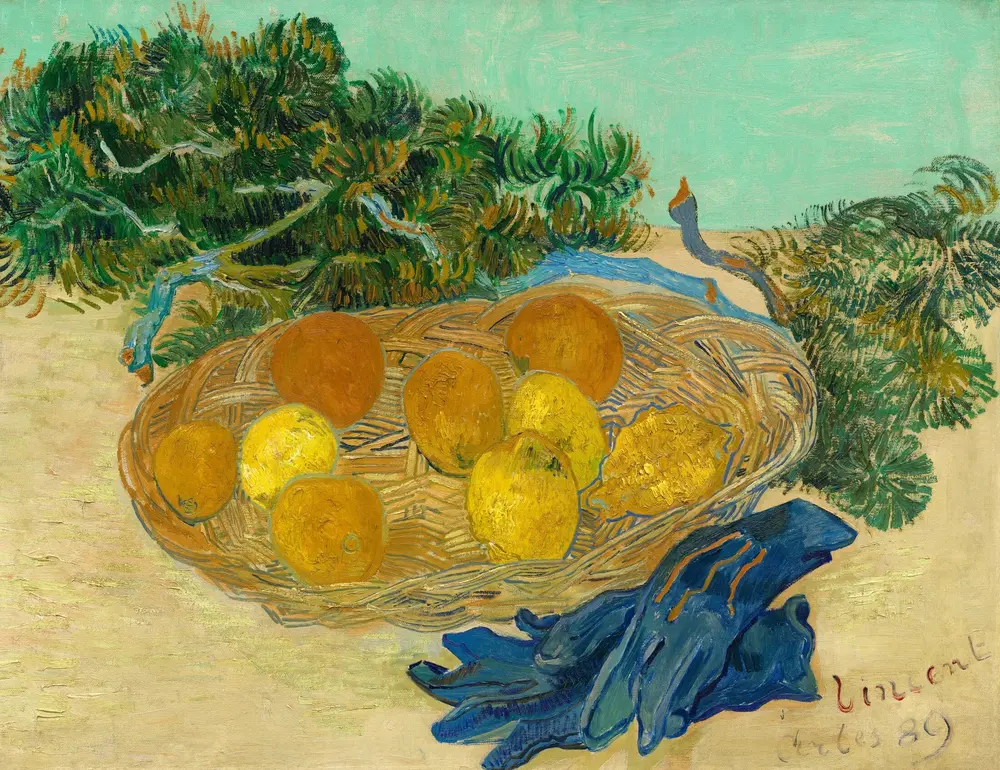 Still Life of Oranges and Lemons with Blue Gloves — Винсент Ван Гог