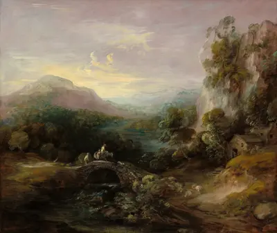 Mountain Landscape with Bridge — Томас Гейнсборо