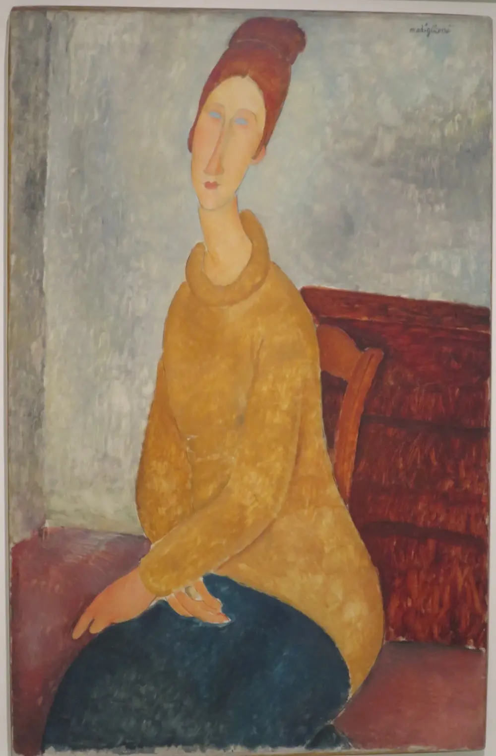 Jeanne Hébuterne in yellow sweater — Амедео Модильяни