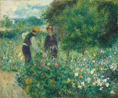 Picking Flowers — Пьер Огюст Ренуар