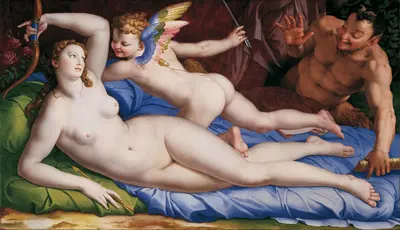 Venus, Cupido and Satyr — Аньоло Бронзино