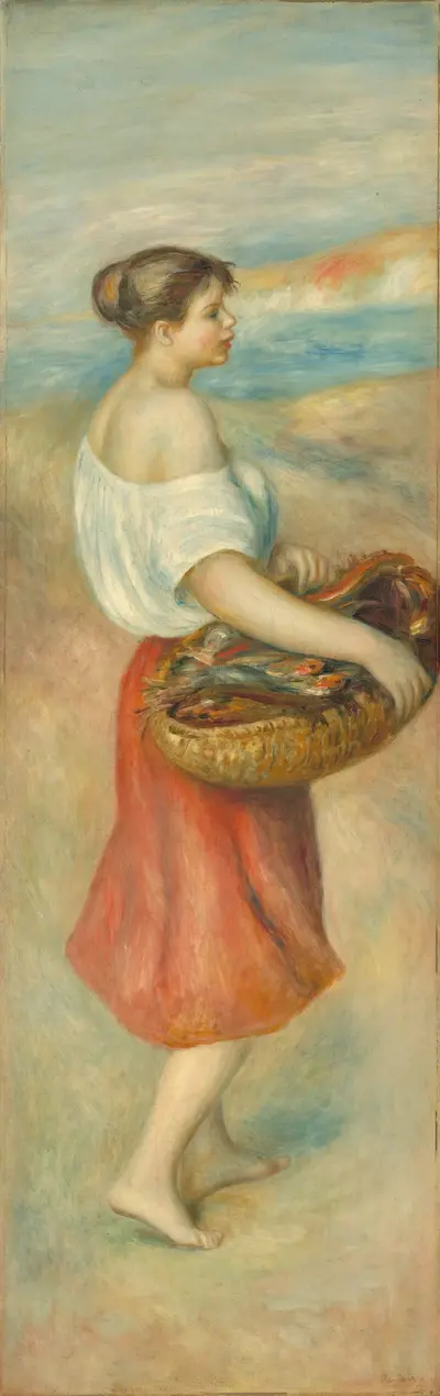 Girl with a Basket of Fish — Пьер Огюст Ренуар