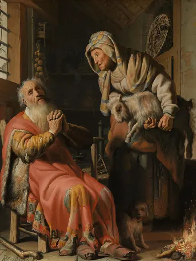 Tobit and Anna with the Kid — Рембрандт ван Рейн