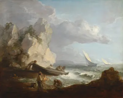 Seashore with Fishermen — Томас Гейнсборо