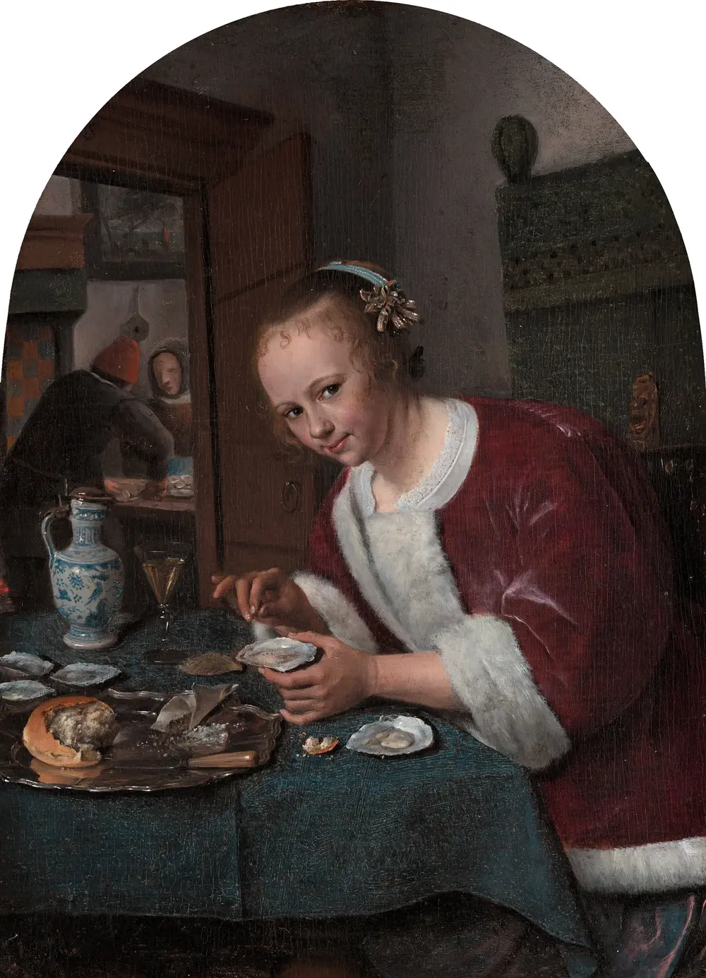 Girl eating oysters — Ян Стен