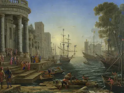 Seaport with the Embarkation of Saint Ursula — Клод Лоррен