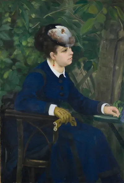 Femme dans un jardin — Пьер Огюст Ренуар