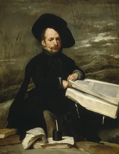 Buffoon with books, formerly known as portrait of "el Primo" — Диего Веласкес