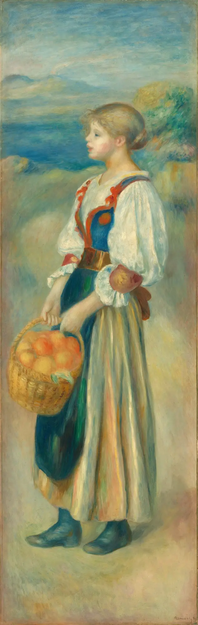 Girl with a Basket of Oranges — Пьер Огюст Ренуар