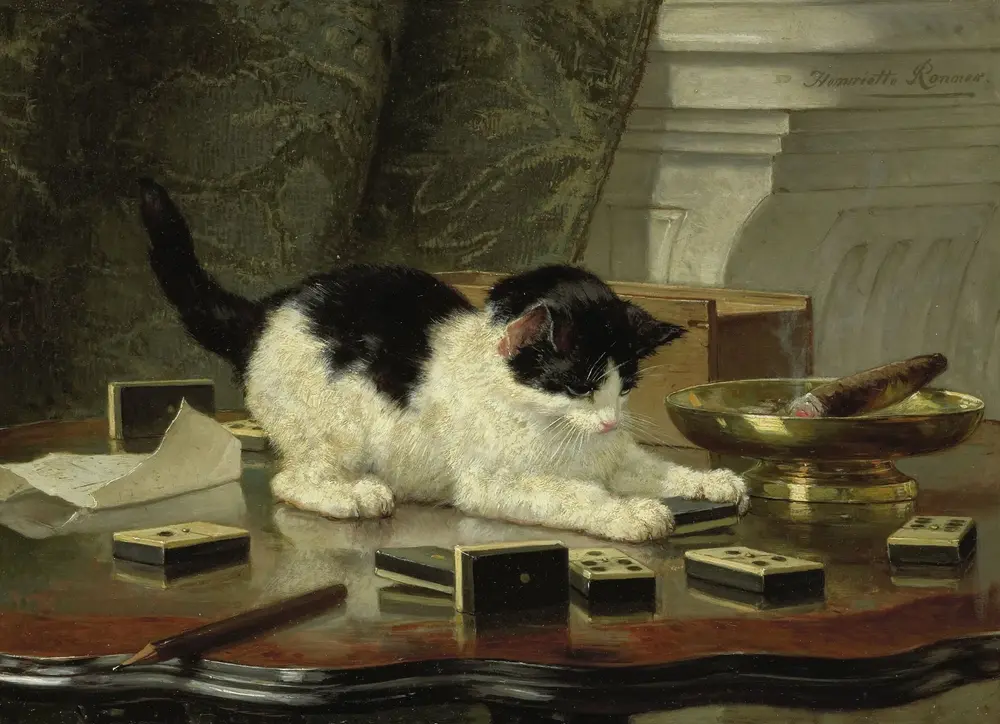 The cat at play — Henriëtte Ronner
