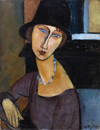 Jeanne Hébuterne with Hat and Necklace — Амедео Модильяни