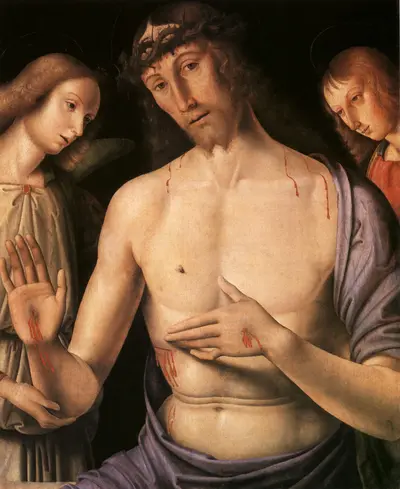 Christ supported by two angels