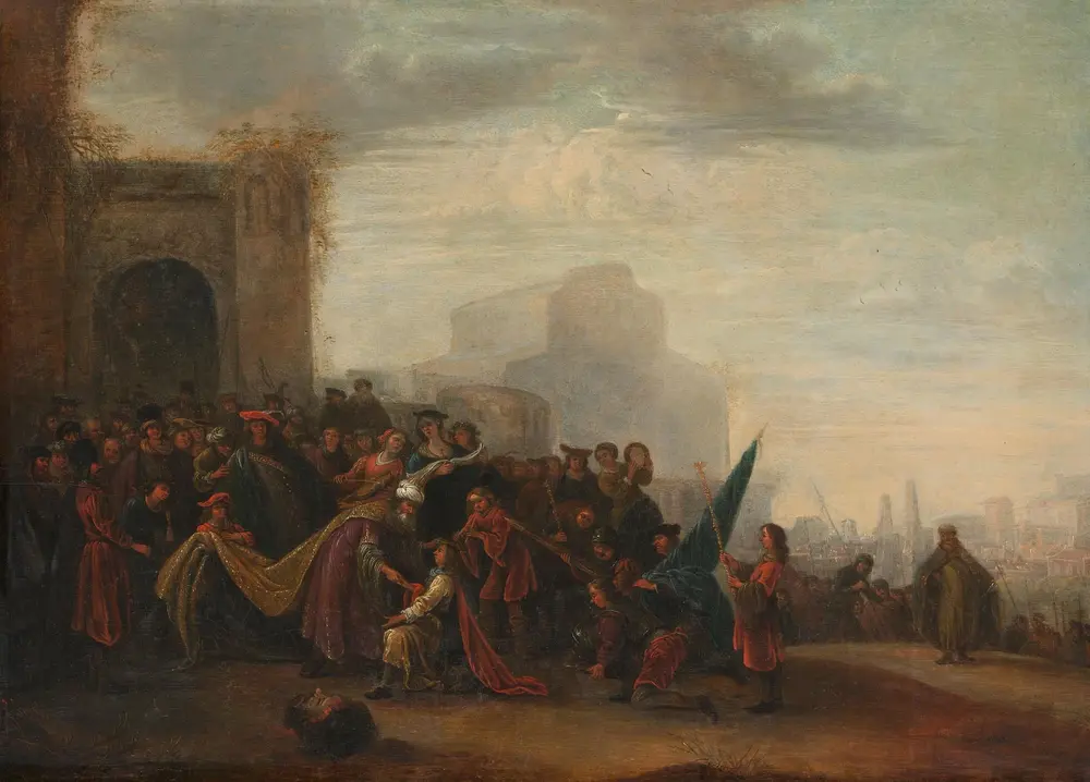 Saul Welcoming David after his Victory over Goliath — Gerrit de Wet