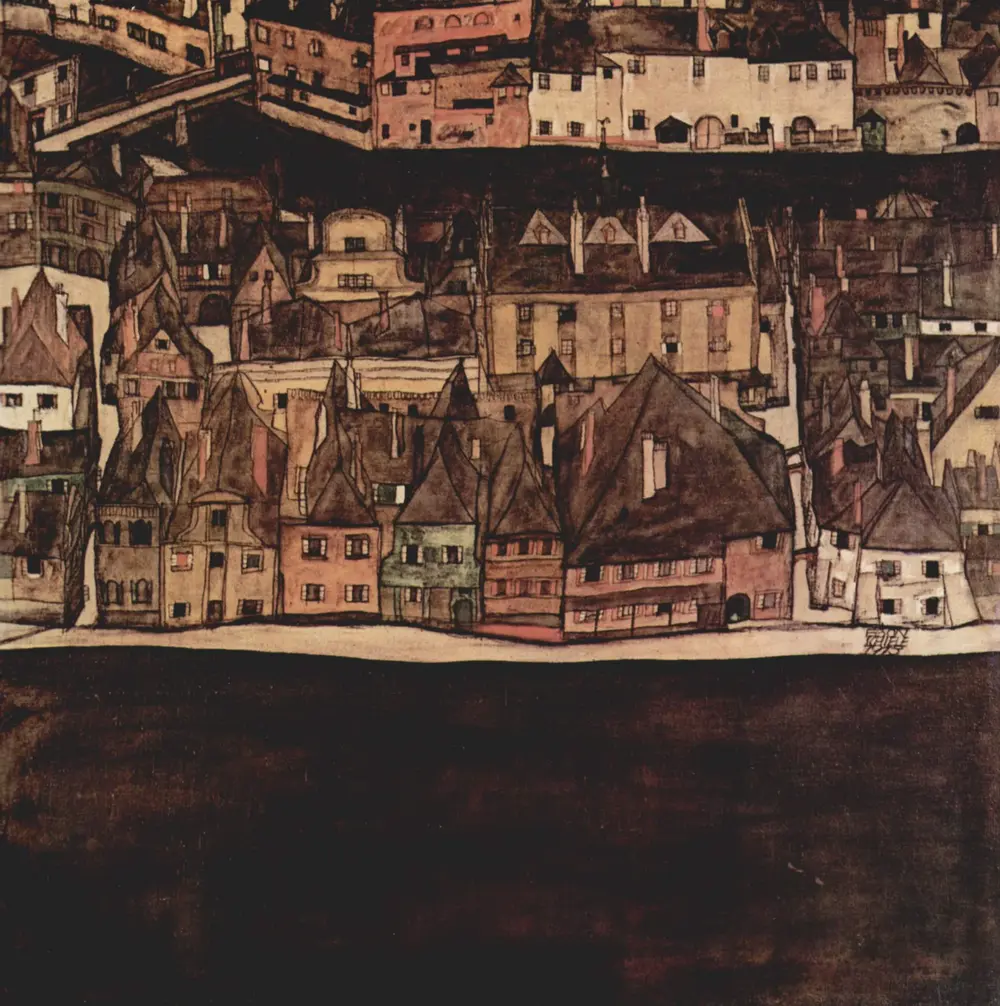 The small town II (View from Bohemian Krumlov) — Эгон Шиле