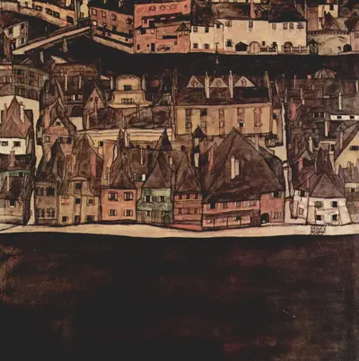 The small town II (View from Bohemian Krumlov) — Эгон Шиле